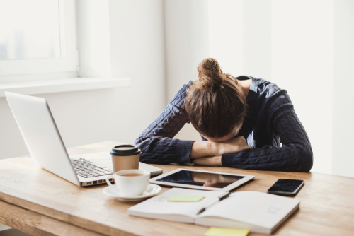 An employee suffering from burnout