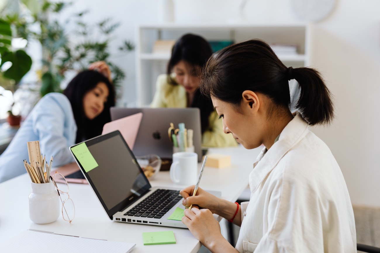 employee working at laptop