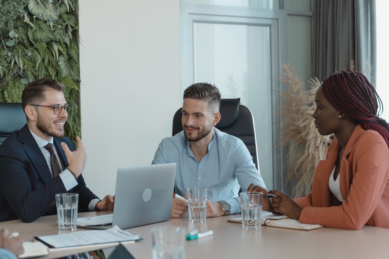 employees in a meeting