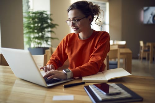 A remote employee engaged with the company